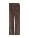 Weekend Max Mara Wide-leg Chocolate Corduroy Trousers In Brown