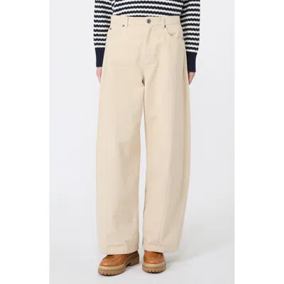 Weekend Max Mara Wkdordine Cotton Barrel Jeans In Ivory In Neutral