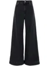 Weekend Max Mara Omens Black Vega High-rise Wide-leg Denim Jeans In Black