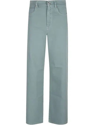 Weekend Max Mara Medina Logo Patch Wide Leg Trousers In Green