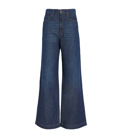 Weekend Max Mara Wide-leg Jeans In Navy