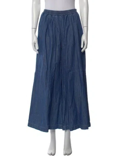 Pre-owned Weekend Max Mara Wide Leg Pants In Blue