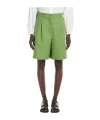 Weekend Max Mara Green Ecuba Bermuda Shorts With Pinces In Green