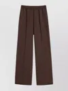 Weekend Max Mara Wide Leg Trousers Elastic Waistband In Brown