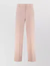 Weekend Max Mara Wide-leg Trousers With Buttoned Back Pockets In Pink