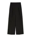 Weekend Max Mara Wool Canvas Wide-leg Pants In Black