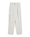 Weekend Max Mara Wool Canvas Wide-leg Pants In White