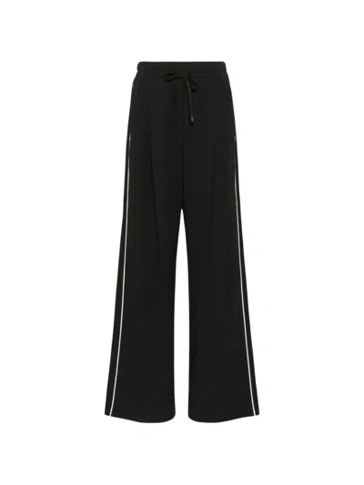 Weekend Max Mara Wide-fit Milano-knit Jersey Trousers In Black