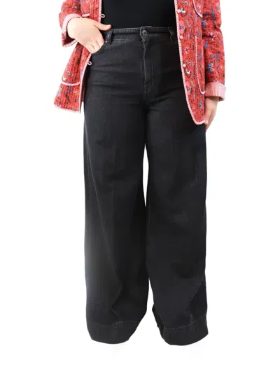 Pre-owned Weekend Max Mara Wide-leg Jeans In Black