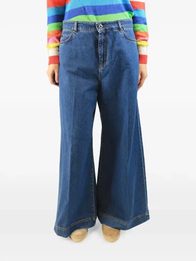 Pre-owned Weekend Max Mara Wide-leg Jeans In Blue