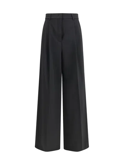 Weekend Max Mara Wide-leg Pleated Pants In Black