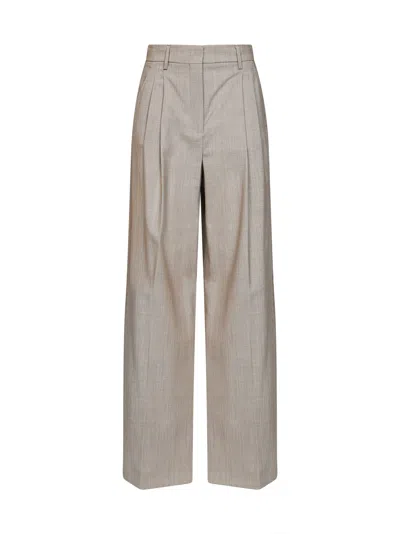 Weekend Max Mara Wide-leg Pleated Trousers In Beige