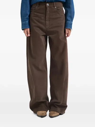 Weekend Max Mara Wide-leg Trousers In Brown