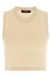 Weekend Max Mara Beige Solid Crew Neck Top In Neutral