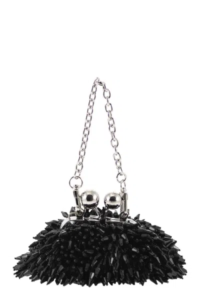 Weekend Max Mara Wkaalfio - Beaded Jewel Clutch With Chain Strap In Black