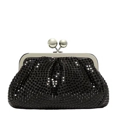 Weekend Max Mara Wkalama Small Satin Pasticcino Bag In Gray