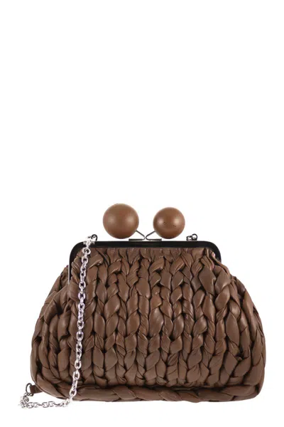 Weekend Max Mara Wkalibero - Medium Bag In Tricot Nappa Leather In Brown