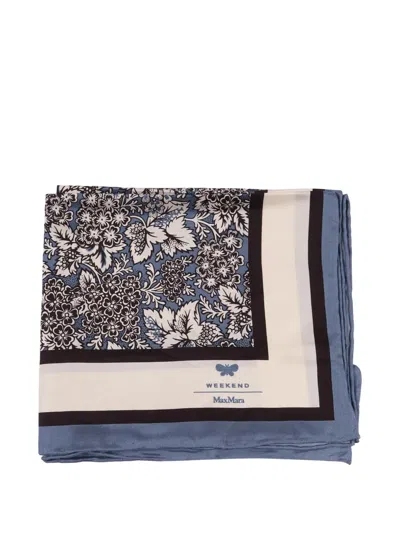 Weekend Max Mara Wkaonesto Floral-print Scarf In Blue