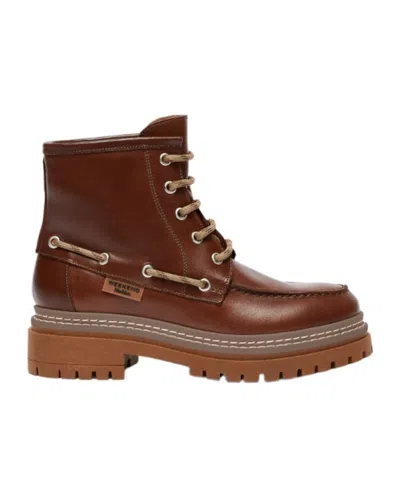 Weekend Max Mara Wkapantone Lace-up Ankle Boots In Brown