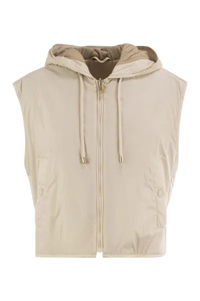 Weekend Max Mara Reversible Water-repellent Canvas Padded Gilet In Neutral