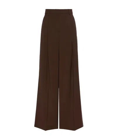Weekend Max Mara Wkdadelfi Pleated Trousers In Brown
