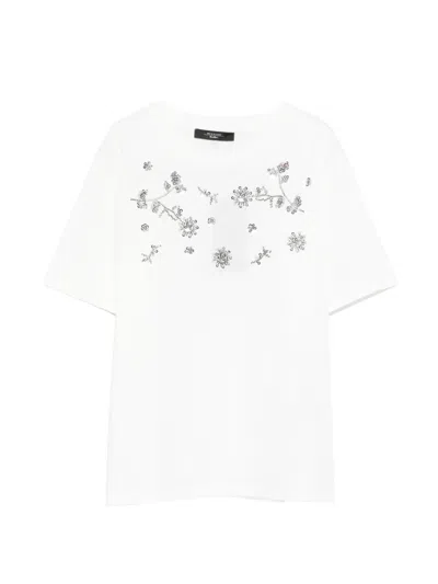 Weekend Max Mara Wkdagile Floral T-shirt In White