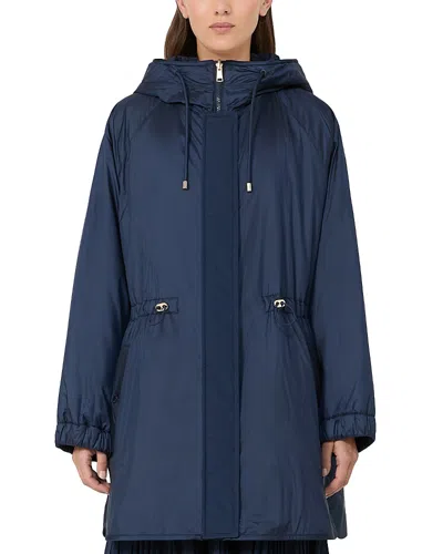 Weekend Max Mara Wkdalcamo Reversible Midi Parka In Blue