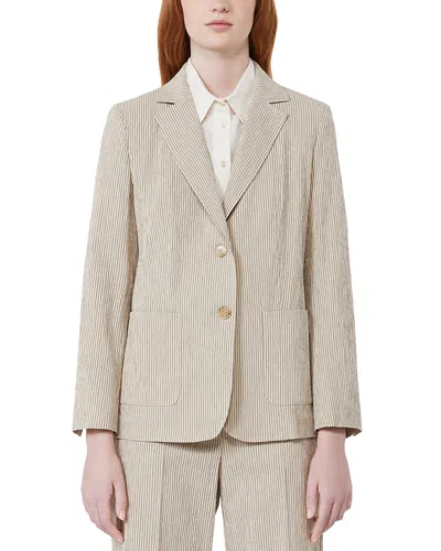 Weekend Max Mara Wkdaletta Seersucker Blazer In Neutral