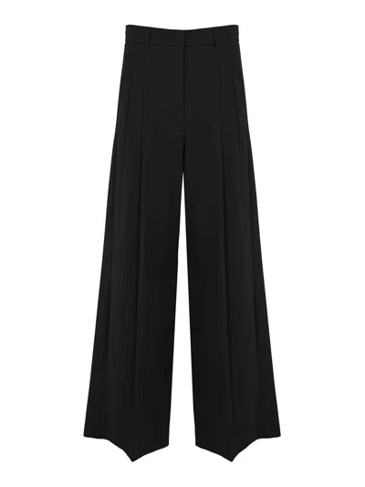 Weekend Max Mara Wkdasta Trousers In Wool Blend Gabardine In Black