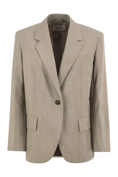 Weekend Max Mara Weekend Maxmara Wkdattila - Single-breasted Pure Virgin Wool Blazer In Gray