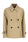 Weekend Max Mara Wkdbiglia - Water-repellent Gabardine Trench Coat In Brown