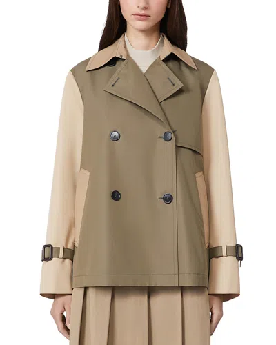 Weekend Max Mara Biglia Colorblock Cotton Blend Trench Coat In Multi