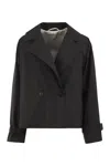 Weekend Max Mara Cropped Double-breasted Jacket In Black