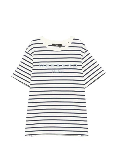 Weekend Max Mara Wkdbora Striped T-shirt In Multi