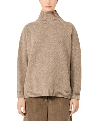 Weekend Max Mara Wkdborgia Wool High Neck Sweater In Brown