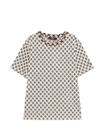 Weekend Max Mara Wkdbussola Patterned T-shirt In Multi