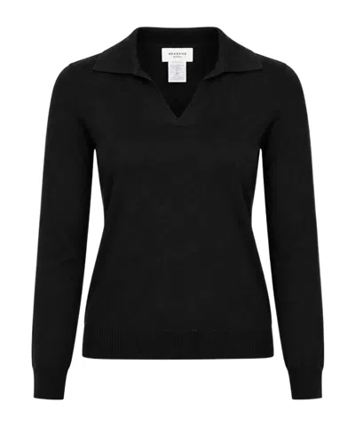 Weekend Max Mara Wkdcappa V-neck Knitted Polo Shirt In Black