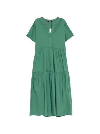 Weekend Max Mara Wkdcapsula V-neck Midi Dress In Green