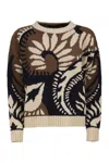 Weekend Max Mara Omens  Celebre Round-neck Cotton-blend Jumper In Multi