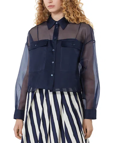 Weekend Max Mara Wkdcolomba Silk Shirt In Blue