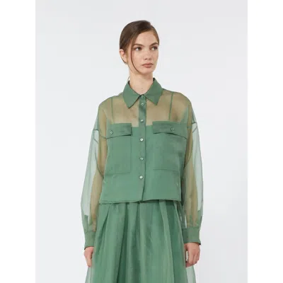 Weekend Max Mara Colomba Camicia Organza Con Top Sotto Shirts Green
