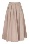 Weekend Max Mara Wkdcurvato - Long Taffeta Skirt In Metallic