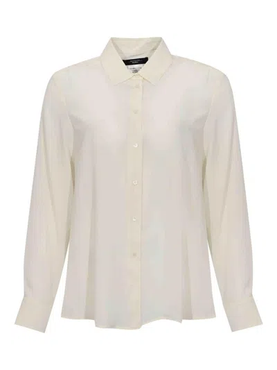 Weekend Max Mara Wkdcurvone Shirt In Silk Crepe De Chine In White