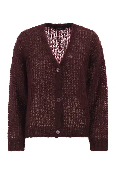 Weekend Max Mara Wkddanza - Mohair Cardigan In Burgundy