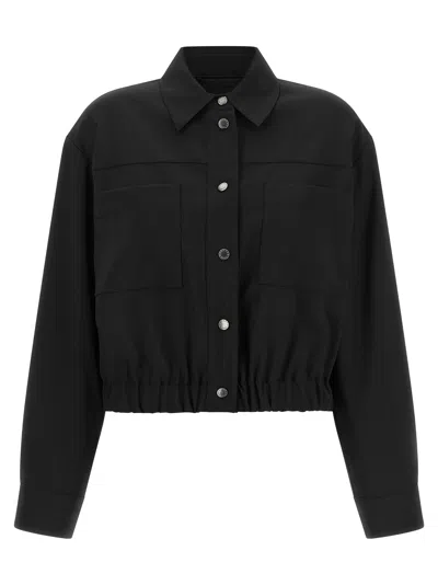 Weekend Max Mara Elasticated Cropped Jacket In Black