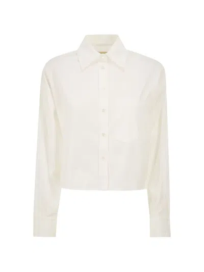 Weekend Max Mara Wkdeden Pleated Shirt In White