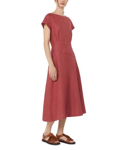Weekend Max Mara Wkdesordio Linen Canvas Midi Dress In Red