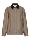 Weekend Max Mara Houndstooth-pattern Virgin-wool Jacket In Brown