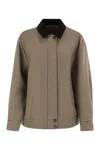 Weekend Max Mara Houndstooth-pattern Virgin-wool Jacket In Brown