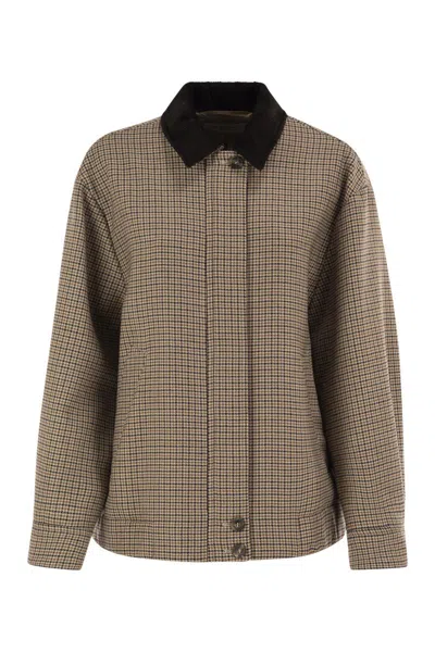 WEEKEND MAX MARA WEEKEND MAX MARA WKDFESTA - PURE VIRGIN WOOL HOUNDSTOOTH OVERSHIRT JACKET
